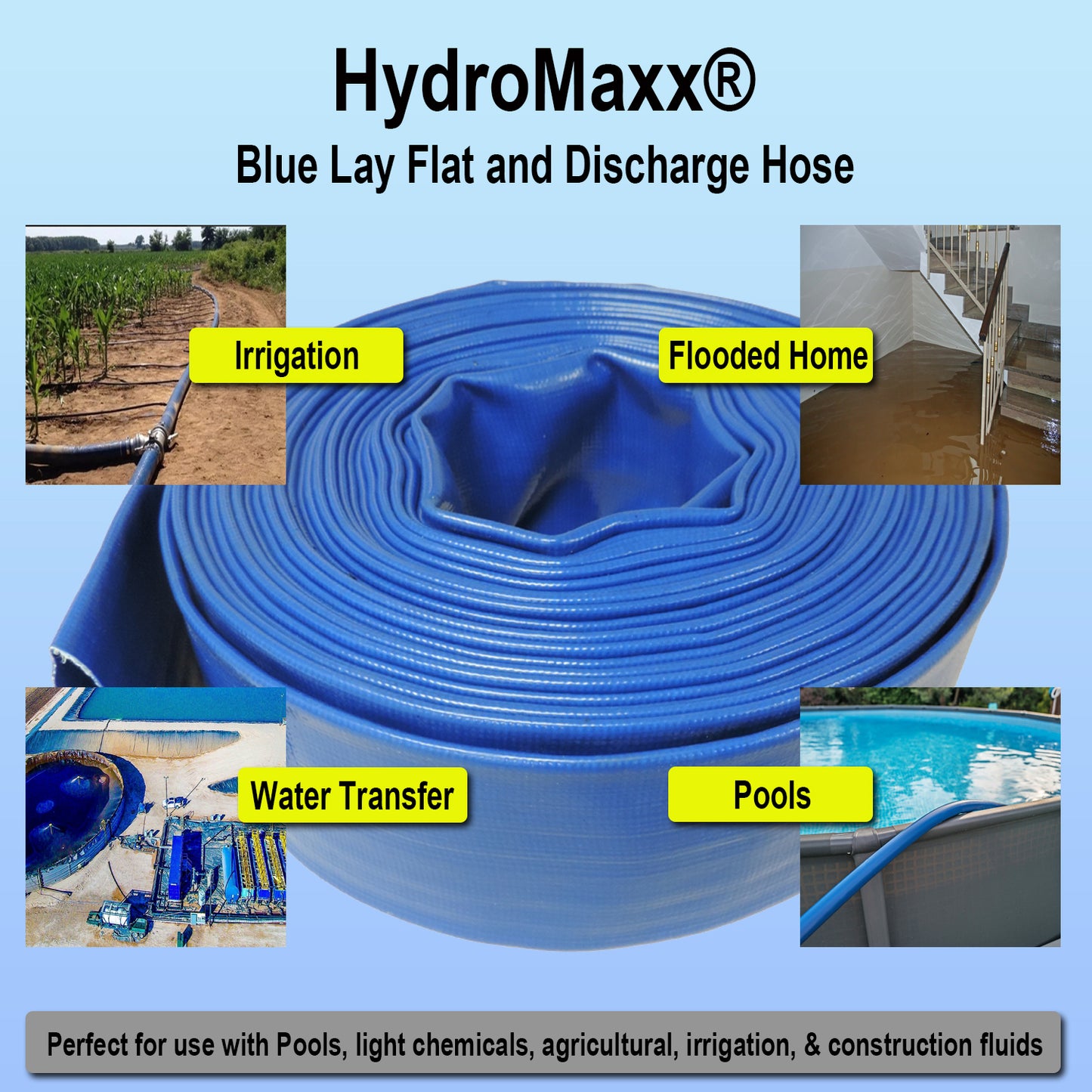 HydroMaxx® 6 Bar Heavy Duty Lay Flat Discharge Hose