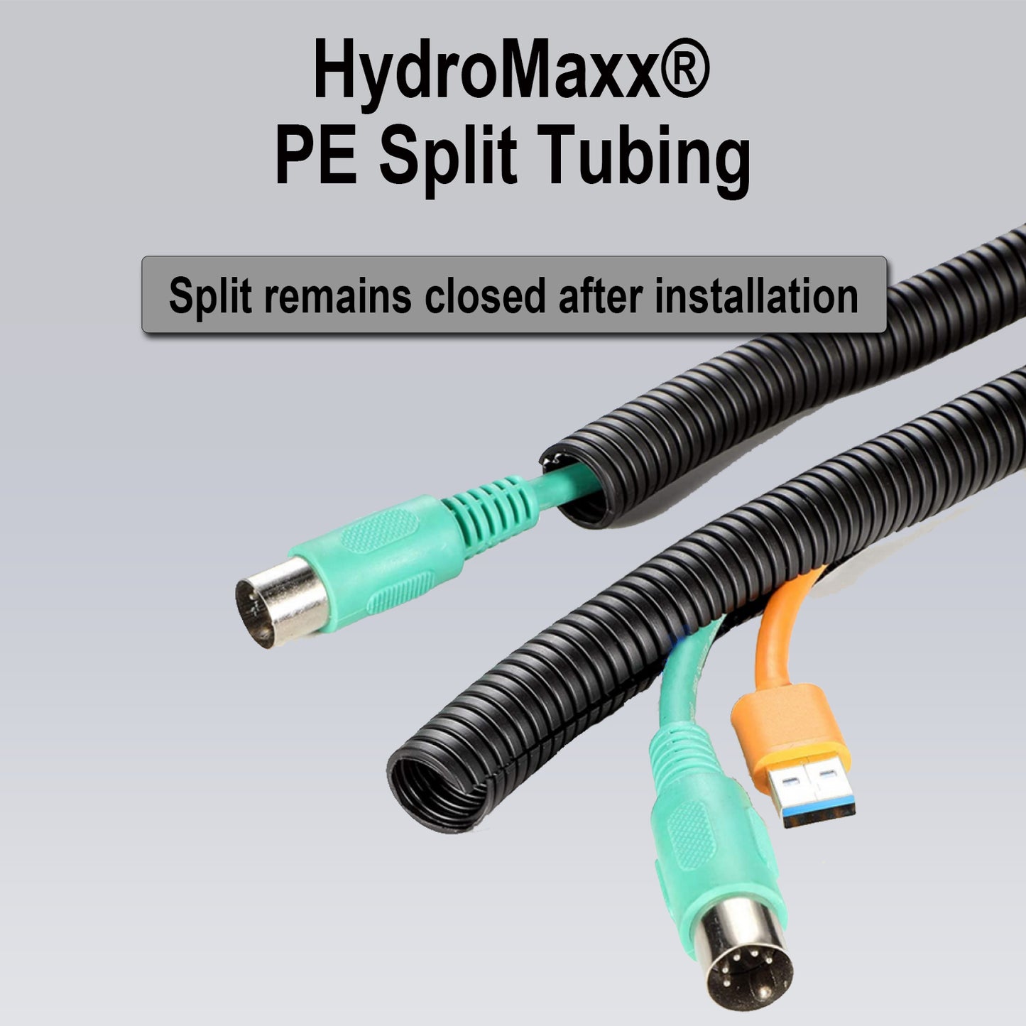 HydroMaxx® Flexible Polyethylene Corrugated (PE) Split Tubing (Wire Loom)