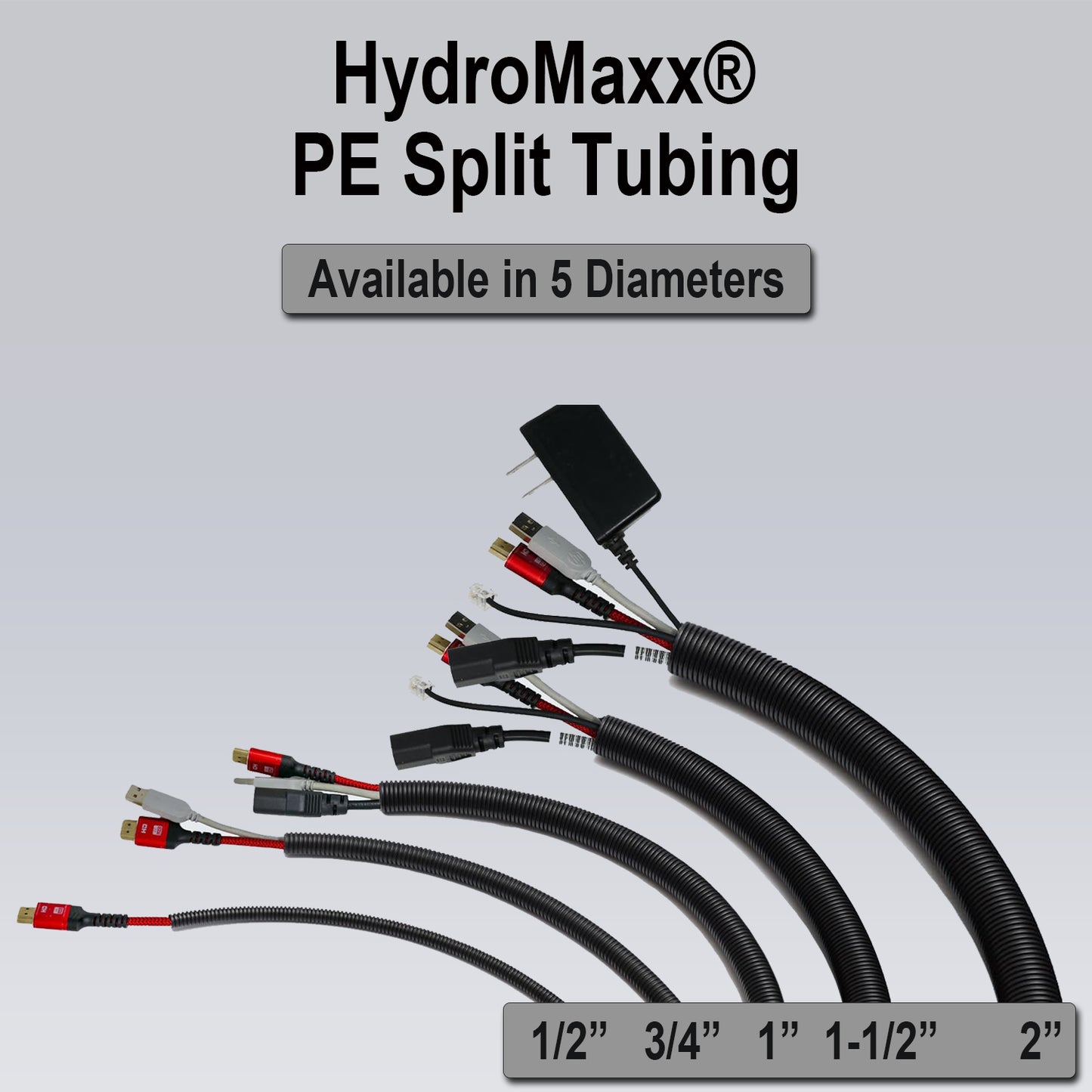 HydroMaxx® Flexible Polyethylene Corrugated (PE) Split Tubing (Wire Loom)