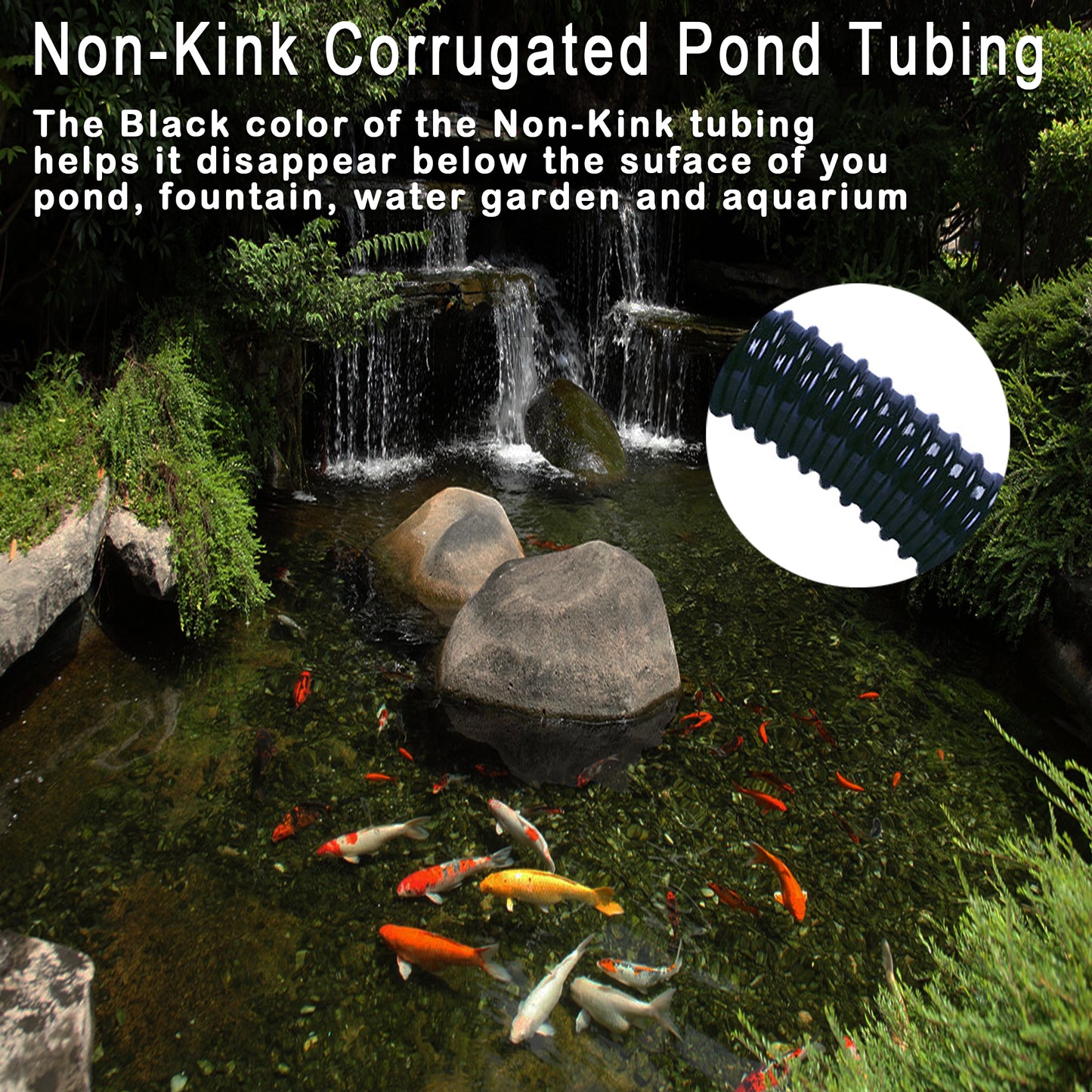HydroMaxx® Flexible Non-Kink Water Garden Pond Tubing (US or UL Size)
