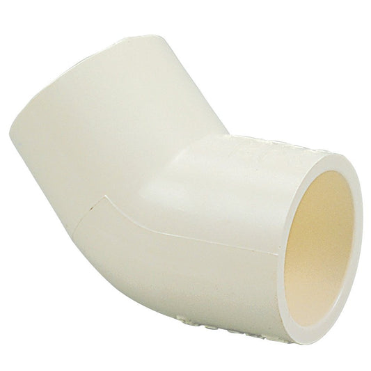 45° Schedule 40 PVC Slip Elbow Fitting