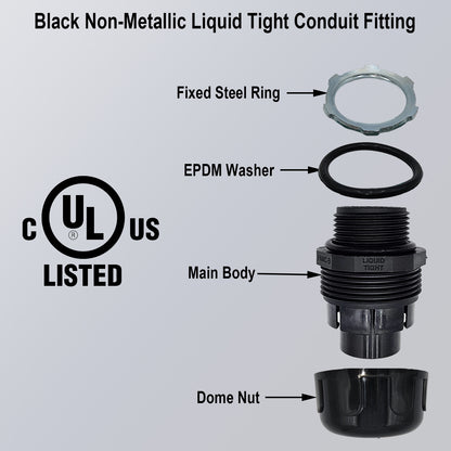 Non-Metallic Electrical Liquid Tight Conduit Straight Fittings - UL Rated