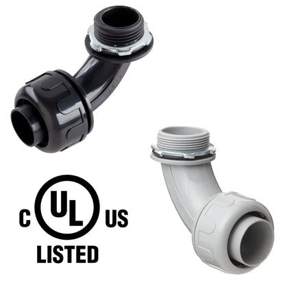 Non-Metallic Nylon Electrical Liquid Tight Conduit 90º Angle Fittings - UL Rated