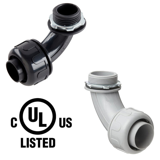 Non-Metallic Nylon Electrical Liquid Tight Conduit 90º Angle Fittings - UL Rated