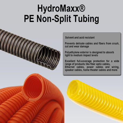 QTY 50 - 1 in. x 100 ft Flexible Corrugated Yellow HDPE NON Split Tubing Wire Loom - FREE SHIPPING