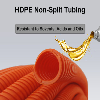 QTY 50 - 1 in. x 100 ft Flexible Corrugated Yellow HDPE NON Split Tubing Wire Loom - FREE SHIPPING