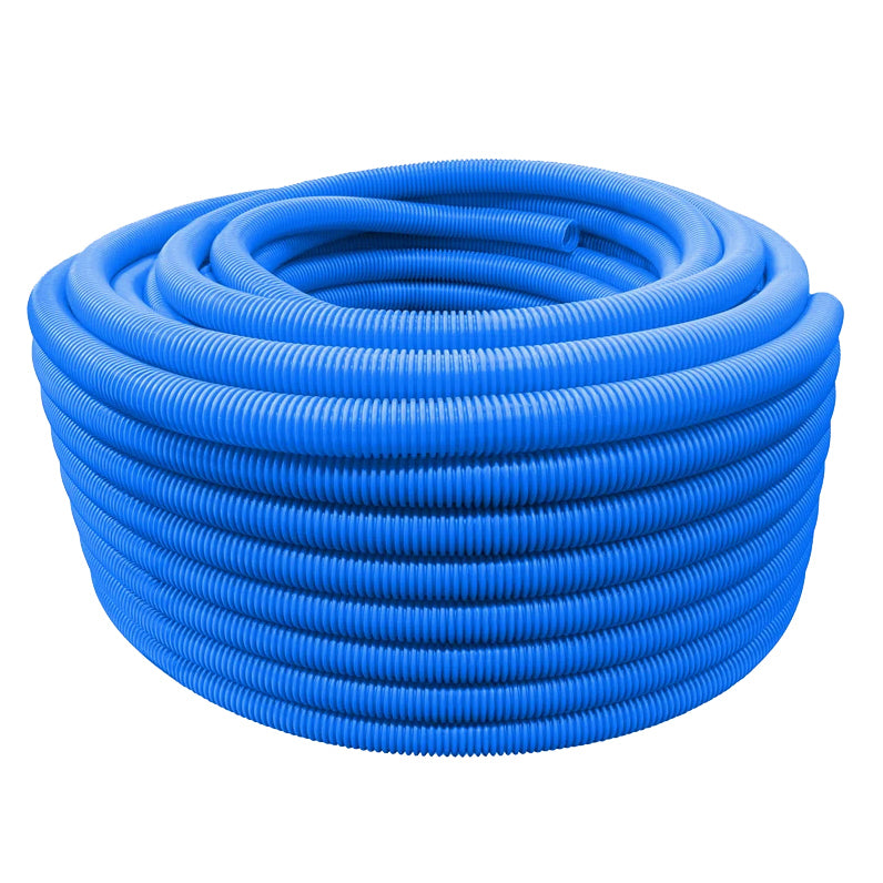 QTY 50 - 1 in. x 100 ft Flexible Corrugated Blue HDPE NON Split Tubing Wire Loom - FREE SHIPPING