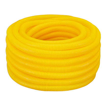 QTY 50 - 1 in. x 100 ft Flexible Corrugated Yellow HDPE NON Split Tubing Wire Loom - FREE SHIPPING