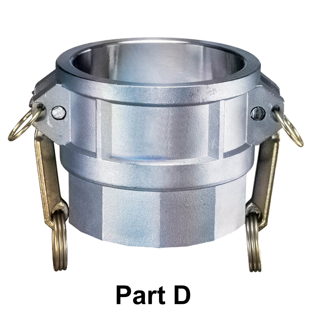 Aluminum Part D Female Coupler x Female NPT for Lay Flat Hoses