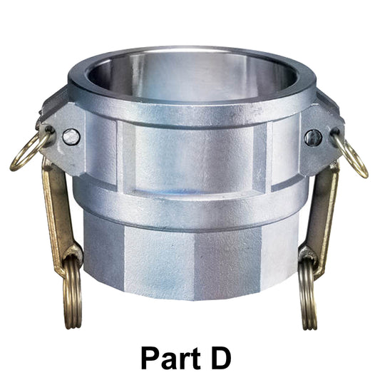 Aluminum Part D Female Coupler x Female NPT for Lay Flat Hoses