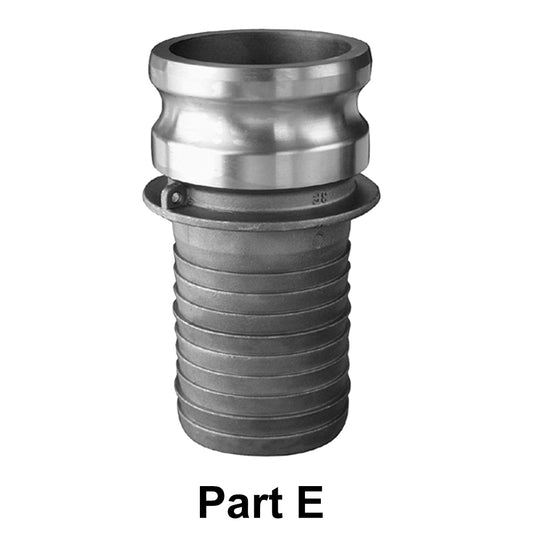 Aluminum Part E Male Adapter Hose Shank for Lay Flat and Suction Hoses