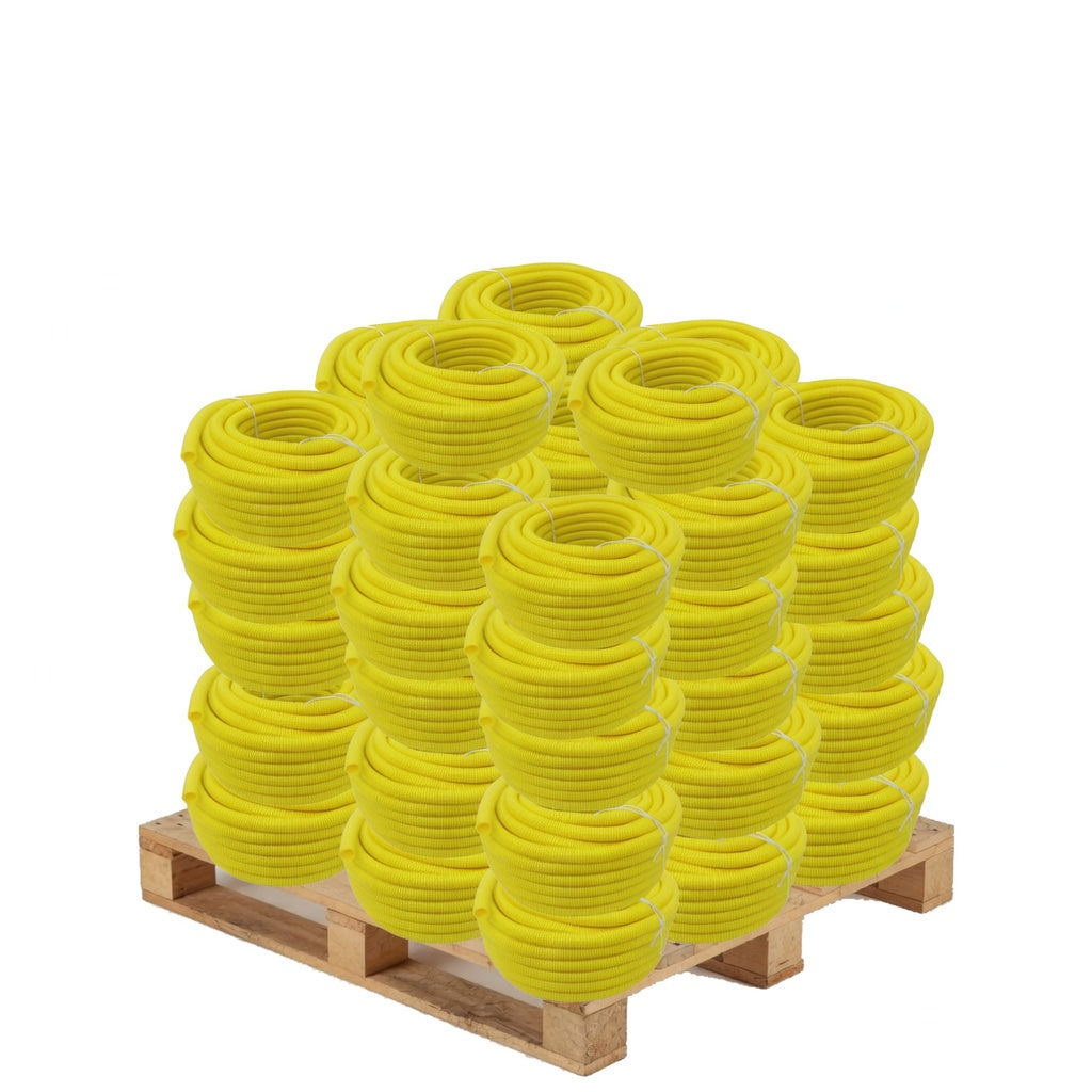 QTY 50 - 1 in. x 100 ft Flexible Corrugated Yellow HDPE NON Split Tubing Wire Loom - FREE SHIPPING