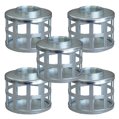 QTY 5 - 1-1/2" Suction Hose Square Hole Steel Strainer - FREE SHIPPING