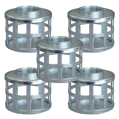 QTY 5 - 1-1/2" Suction Hose Square Hole Steel Strainer - FREE SHIPPING